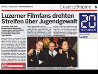 Bericht in der Gratiszeitung 20minuten